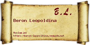 Beron Leopoldina névjegykártya
